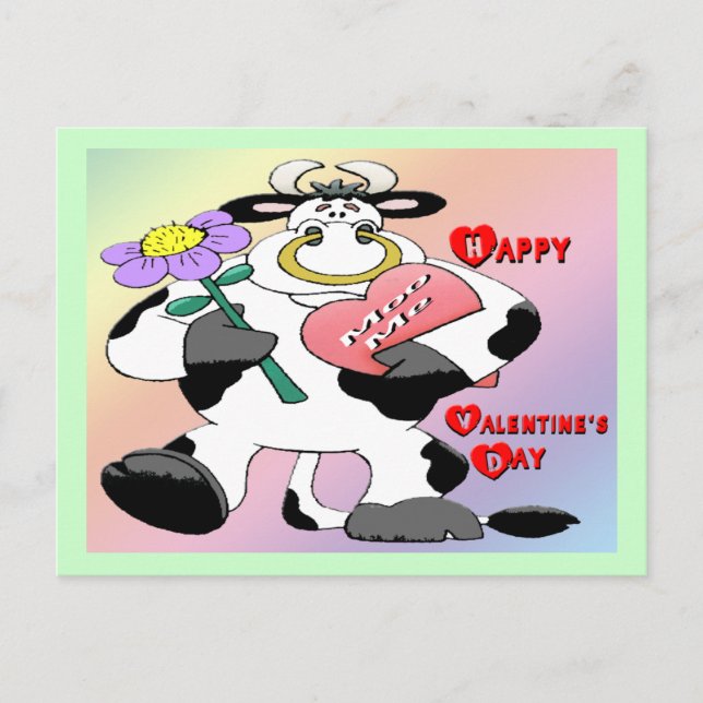 Valentine's Bull Helg Vykort (Framsida)