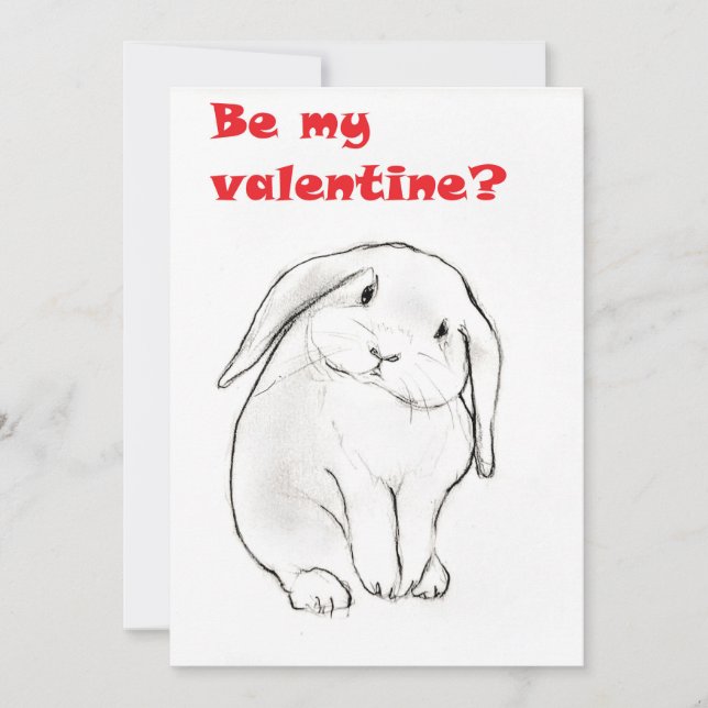 Valentines bunny julkort (Framsida)