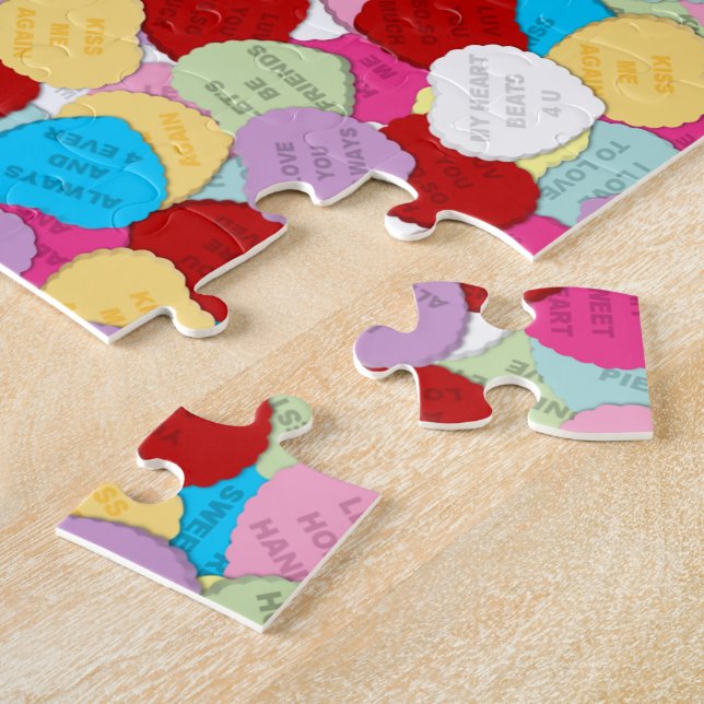 Valentines Candy Hearts-Jigszle Puzzle Pussel (Sidan)