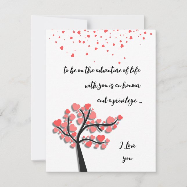 Valentines Card, äventyr i livet Julkort (Framsida)