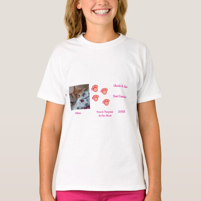 Valentine's Cat Lovers  T Shirt (Framsida)