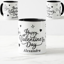 Valentines  Cherub & Romantic Doodle Personalized Mugg