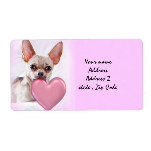 Valentines Chihuahua-etiketter för hund Fraktsedel