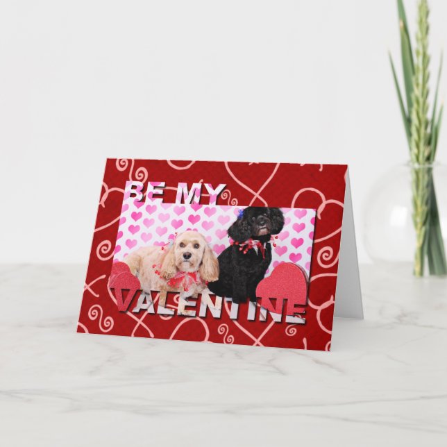 Valentines - Cockapoo - Ella och Lilo Helgkort (Framsida)