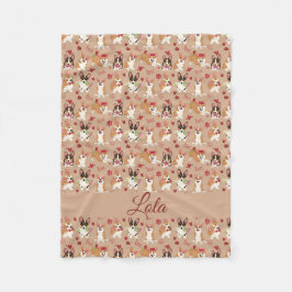 Valentines Corgi Kärleksmönster Mysig Flanellfilt Fleecefilt