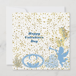 Valentines Cupid Blue Guld Gnistra Romantic Cute