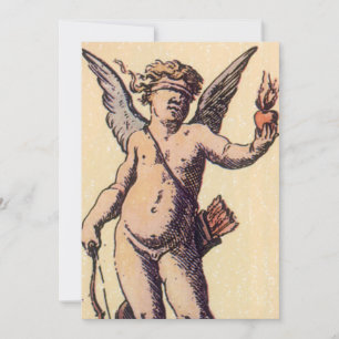 Valentines Cupid med förblindande ögonbindel, Vint Julkort