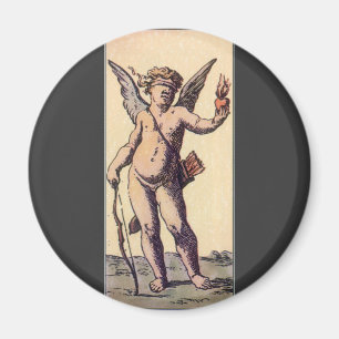 Valentines Cupid med förblindande ögonbindel, Vint Magnet