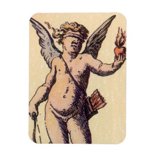 Valentines Cupid med förblindande ögonbindel, Vint Magnet