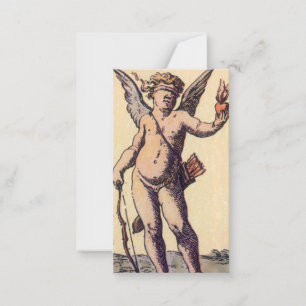 Valentines Cupid med förblindelse, Vintage Tarot-k Anteckningskort