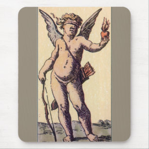 Valentines Cupid med förbundna ögon, Vintage Tarot Musmatta