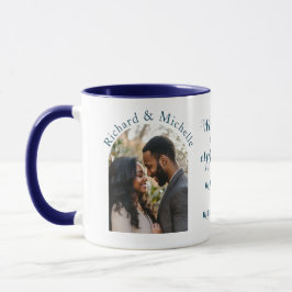 Valentines Custom Photo Names and Love Quote Blue Mugg