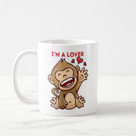 Valentine's Cute Cartoon Monkey Mug Kaffemugg