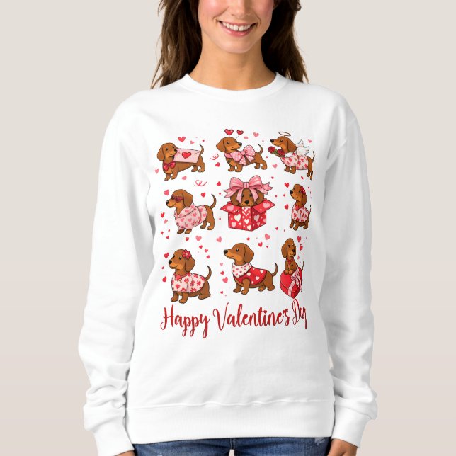 Valentines dachshundar t shirt (Framsida)
