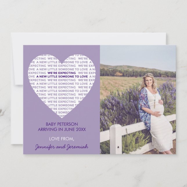 Valentines dag graviditetsannonsering typografi meddelande (Framsida)