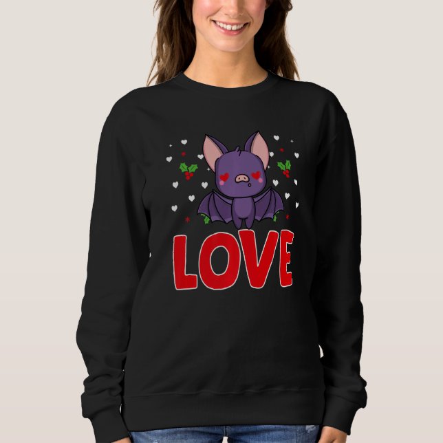 Valentines Day 2023 Love Bat Hearts Boys Girls Kid T Shirt (Framsida)