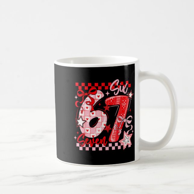 Valentine's Day 67 Six Seven Preppy Hearts Coquett Kaffemugg (Höger)
