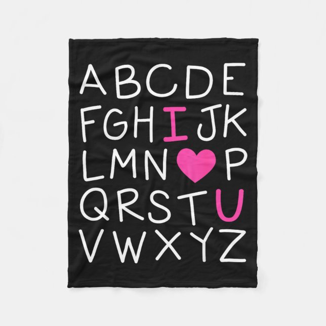 Valentines Day Abc I Love You Alphabet Teacher Gir Fleecefilt (Framsidan)