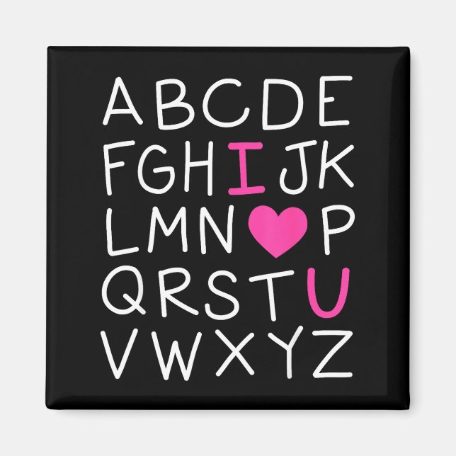 Valentines Day Abc I Love You Alphabet Teacher Gir Magnet (Framsidan)