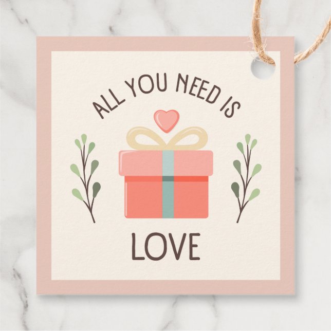 Valentines day - Allt du behöver är kärlek Gåvor Etiketter (Baksida)