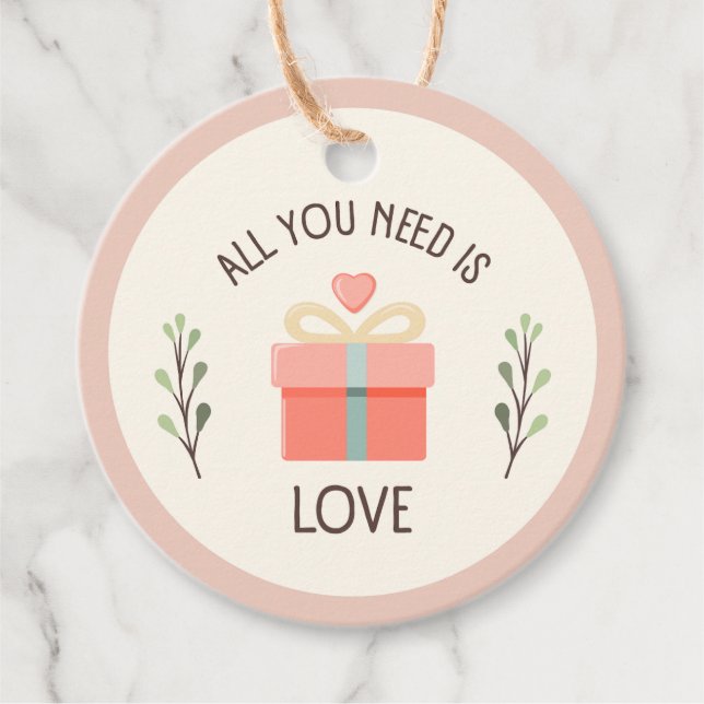 Valentines day - Allt du behöver är kärlek Gåvor Etiketter (Framsida)