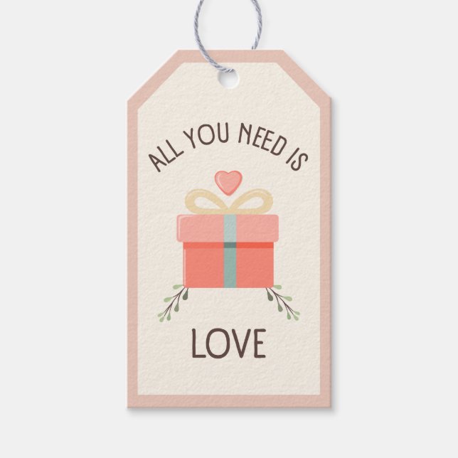 Valentines day - Allt du behöver är kärlek Presentetikett (Framsidan)