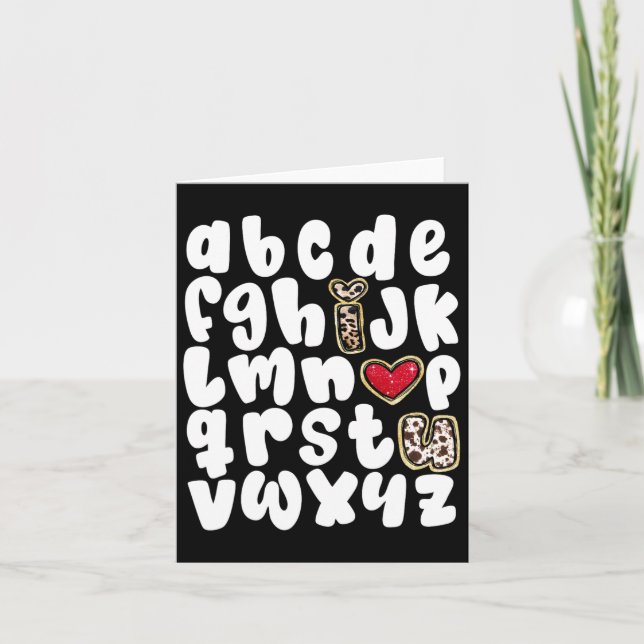 Valentines day Alphabet Abc I Kärlek Du Lärare Wom Kort (Framsida)