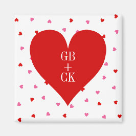 Valentines Day Älskare Initialer Magnets Magnet