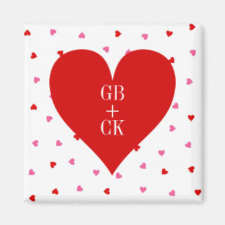 Valentines Day Älskare Initialer Magnets Magnet