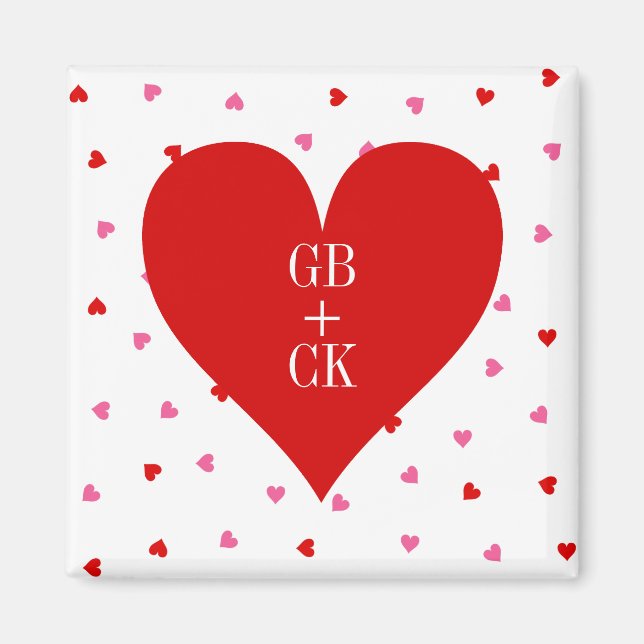 Valentines Day Älskare Initialer Magnets Magnet (Framsidan)