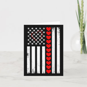 Valentines day American Flagga Hearts Patriotic Bo Kort