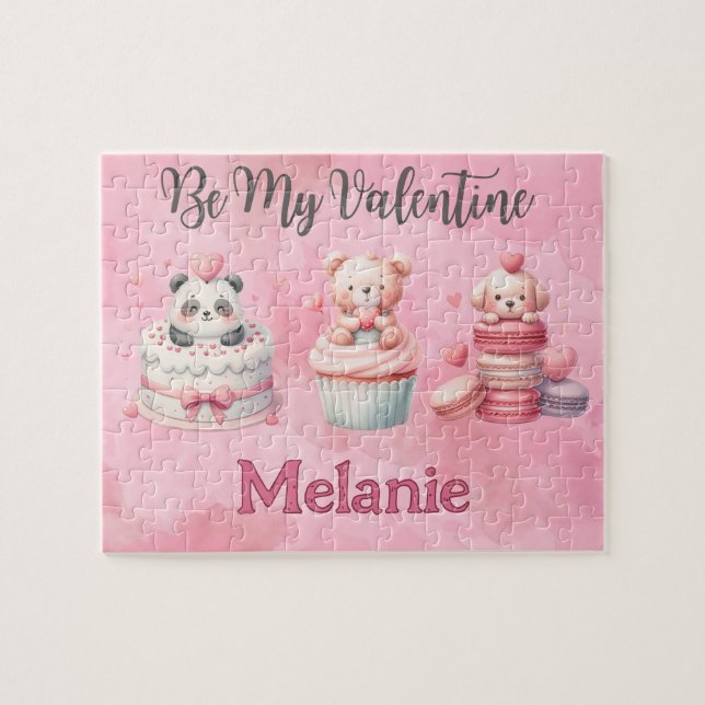 Valentine's Day Animal Kid Puzzle  Pussel (Horisontell)