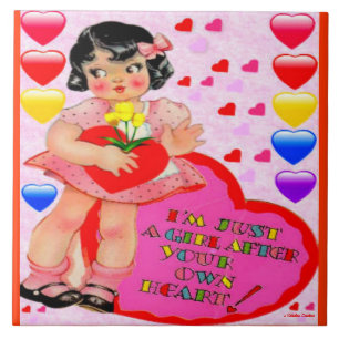 VALENTINES DAY ART TILE STORA - SPECIELLA GIFTS KAKELPLATTA