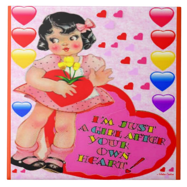 VALENTINES DAY ART TILE STORA - SPECIELLA GIFTS KAKELPLATTA (Framsidan)