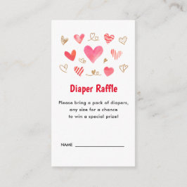 Valentines Day Baby Shower Diaper Raffle Biljett Tilläggskort