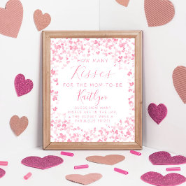 Valentine's Day Baby Shower How Many Kisses Game Poster
