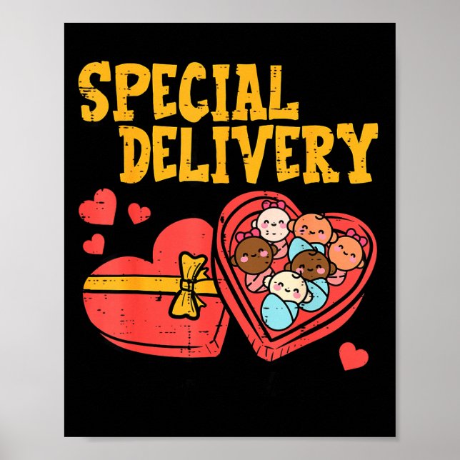 Valentines Day Baby Special Labor Delivery Nurse W Poster (Framsidan)