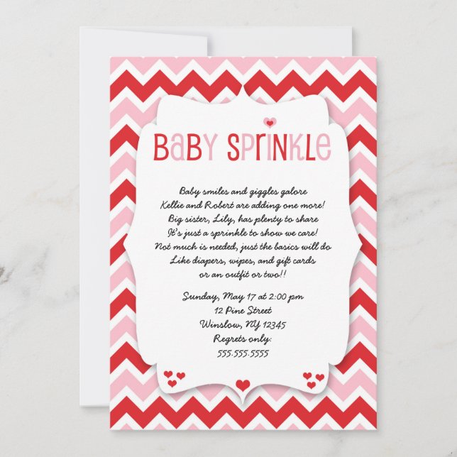 Valentine's Day Baby Sprinkle / bebis shower inbju Inbjudningar (Framsida)