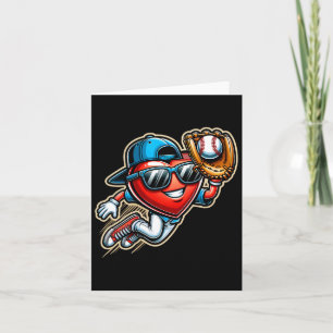 Valentines day Baseball Boys Kids Funny 2 Kort