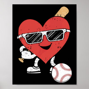 Valentines day Baseball Cute Sports Manar Boys Kid Poster