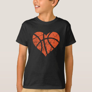 valentines day Basketball Heart Grunge Manar Kvinn T Shirt