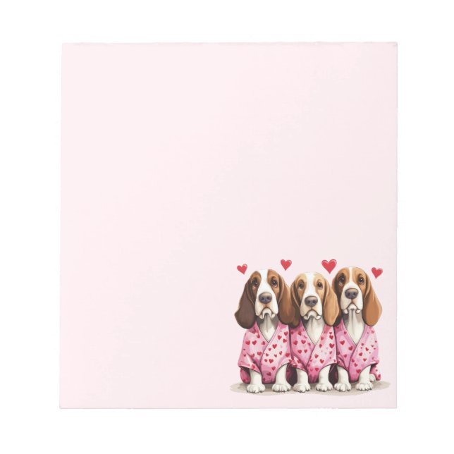 Valentines day Basset Hound Hundar Anteckningsblock (Framsida)