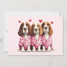Valentines day Basset Hound Hundar