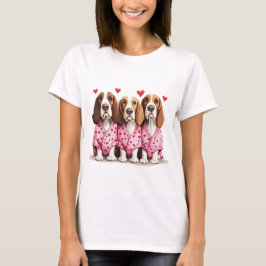 Valentines day Basset Hound Hundar T Shirt