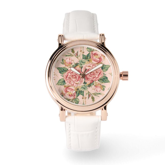 Valentine's Day, Beautiful Pink Roses Flowers Armbandsur (Framsida)