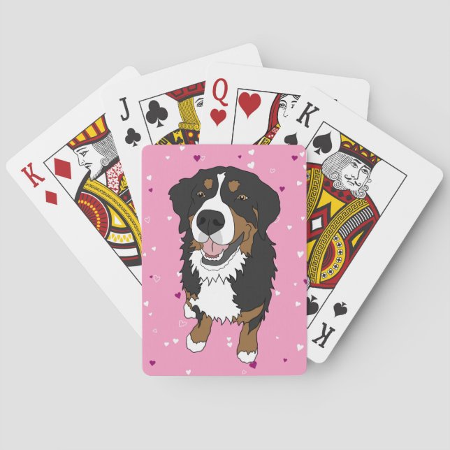 Valentines day Bernese Mountain Hund Casinokort (Baksidan)