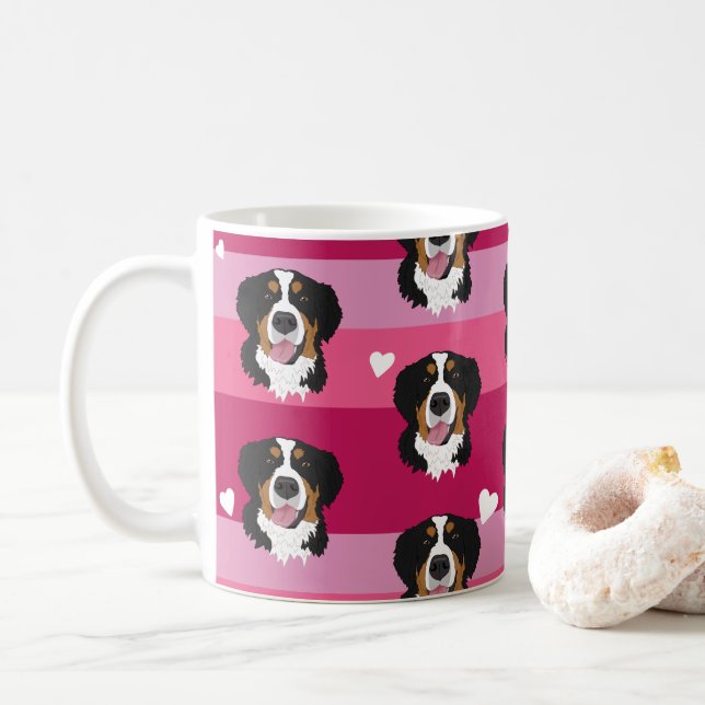 Valentines day Bernese Mountain Hund Kaffemugg (Med munk)