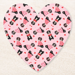 Valentines day Bernese Mountain Hundar Underlägg Papper