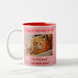 Valentines day Best Cat Mamma någonsin Cute Rosa P Två-Tonad Mugg