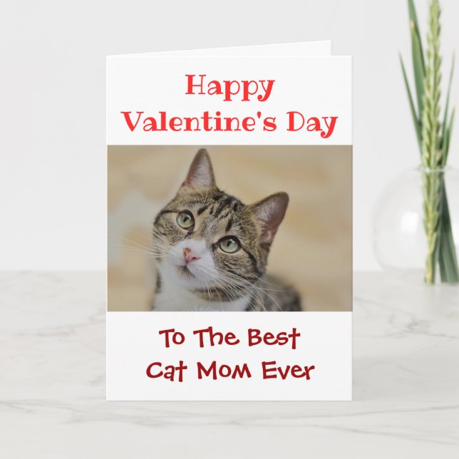 Valentines day Best Cat Mamma någonsin Pet Photo Helgkort (Framsida)